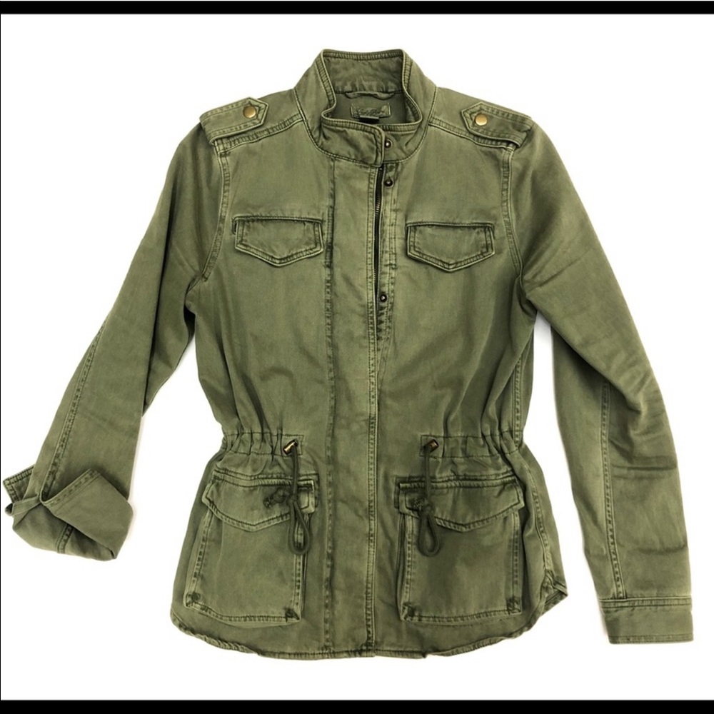 Lucky Brand Distressed Olive Utility Jacket